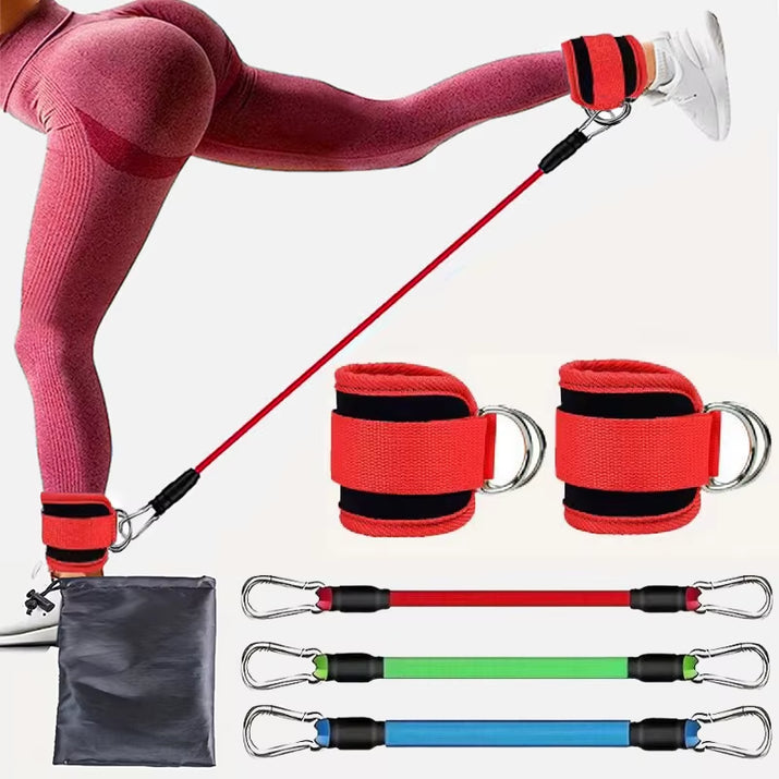 Ultimate Resistance Band Set with Ankle Straps for Effective Workout - Perfect for Fitness Enthusiasts and Yoga Lovers!