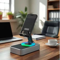 Transform Your Entertainment Experience with the 3-in-1 Bluetooth Speaker, Phone Holder, and Power Bank - Portable 360° Rotation Stand for iPad and Mobile Devices