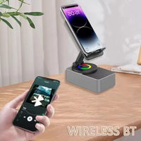 Transform Your Entertainment Experience with the 3-in-1 Bluetooth Speaker, Phone Holder, and Power Bank - Portable 360° Rotation Stand for iPad and Mobile Devices