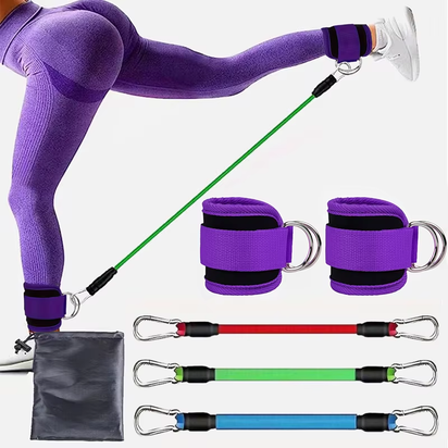 Ultimate Resistance Band Set with Ankle Straps for Effective Workout - Perfect for Fitness Enthusiasts and Yoga Lovers!
