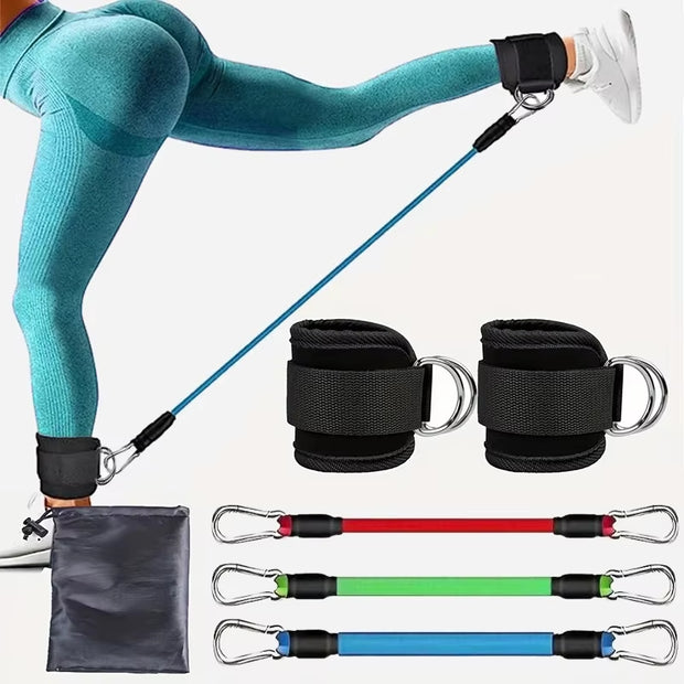 Ultimate Resistance Band Set with Ankle Straps for Effective Workout - Perfect for Fitness Enthusiasts and Yoga Lovers!