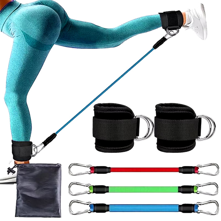 Ultimate Resistance Band Set with Ankle Straps for Effective Workout - Perfect for Fitness Enthusiasts and Yoga Lovers!