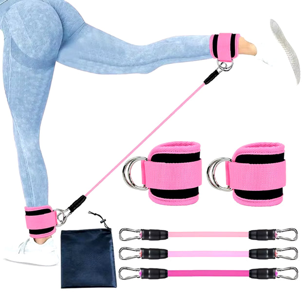 Ultimate Resistance Band Set with Ankle Straps for Effective Workout - Perfect for Fitness Enthusiasts and Yoga Lovers!
