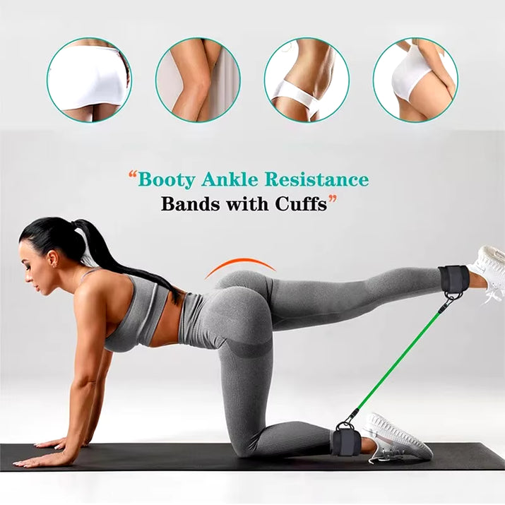 Ultimate Resistance Band Set with Ankle Straps for Effective Workout - Perfect for Fitness Enthusiasts and Yoga Lovers!